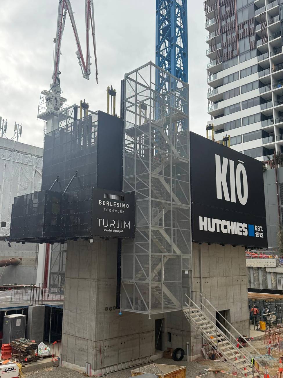 Stretcher stairs — Installed Turiim stretcher stair access tower